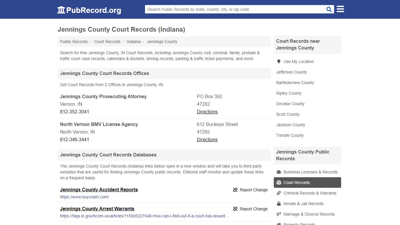 Jennings County Court Records (Indiana) - PubRecord.org